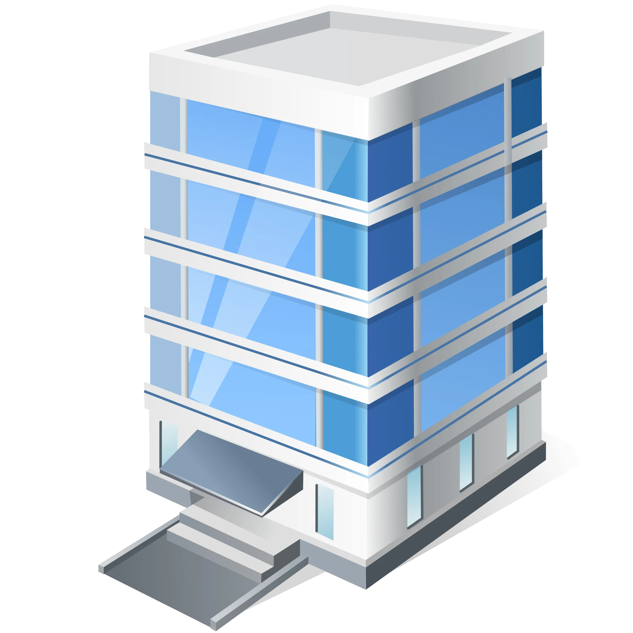 Modern Corporate Office Building Architectural Clipart Design Illustration