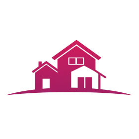 Stylish Magenta Real Estate Housing Clipart Logo Design Concept