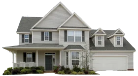 Traditional Two-Story Suburban Family Home Architectural Clipart Design