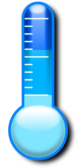 Blue Medical Thermometer Clipart with Measurement Scales and Glossy Design