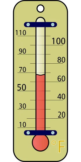 Classic Fahrenheit Analog Thermometer Clipart with Soft Color Palette