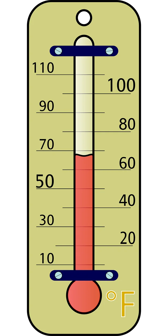 Classic Fahrenheit Analog Thermometer Clipart with Soft Color Palette