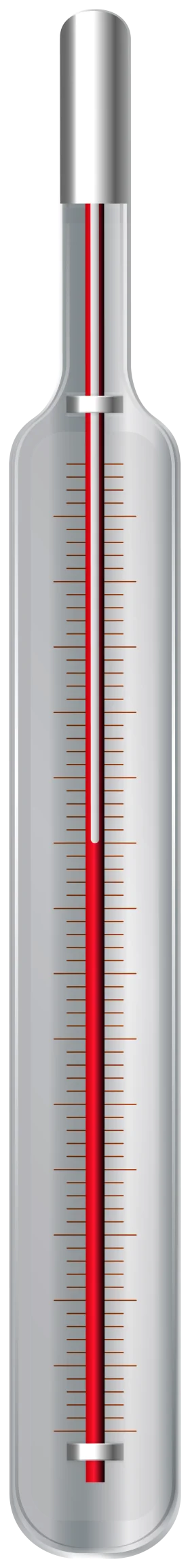 Classic Medical Mercury Glass Thermometer Clipart with Precise Temperature Scale