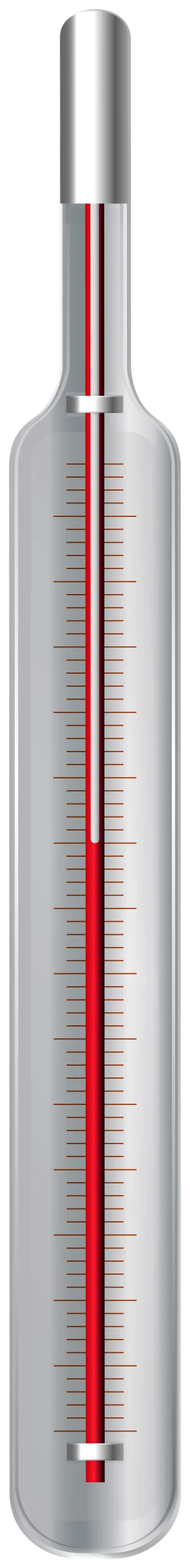 Classic Medical Mercury Glass Thermometer Clipart with Precise Temperature Scale