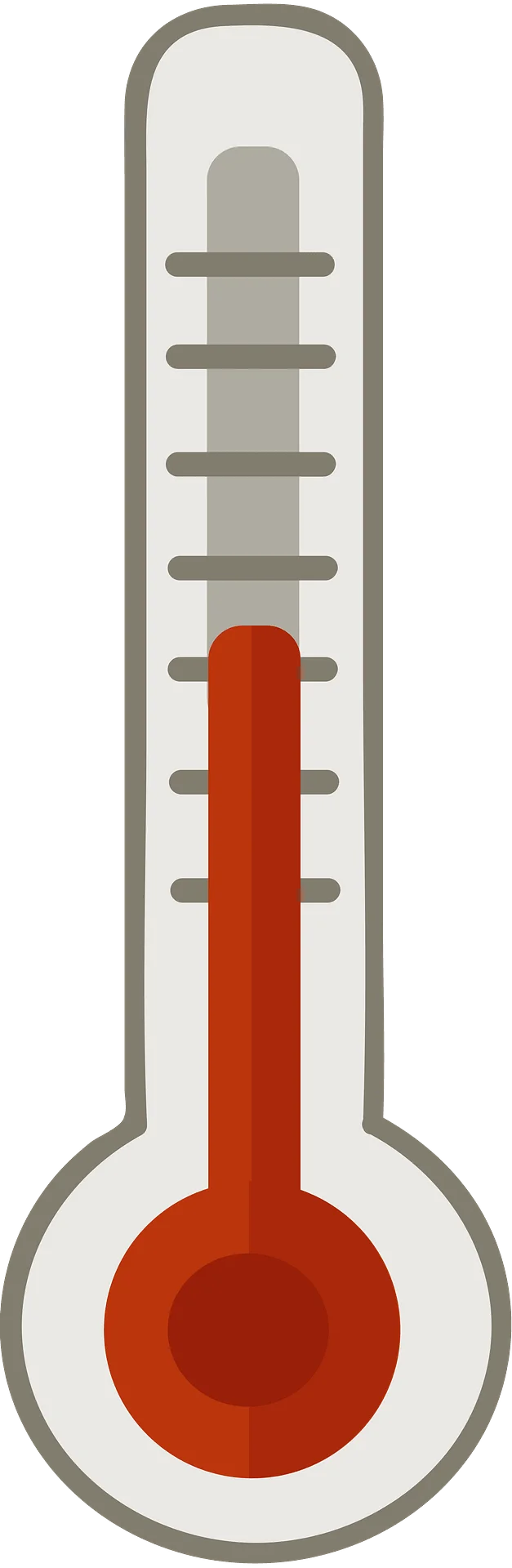 Classic Red and Gray Medical Thermometer Clipart Illustration Design