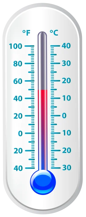Detailed Classic Mercury Thermometer Clipart with Fahrenheit and Celsius Scales