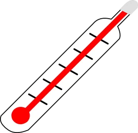 Medical Temperature Measuring Instrument Minimalist Thermometer Clipart Design