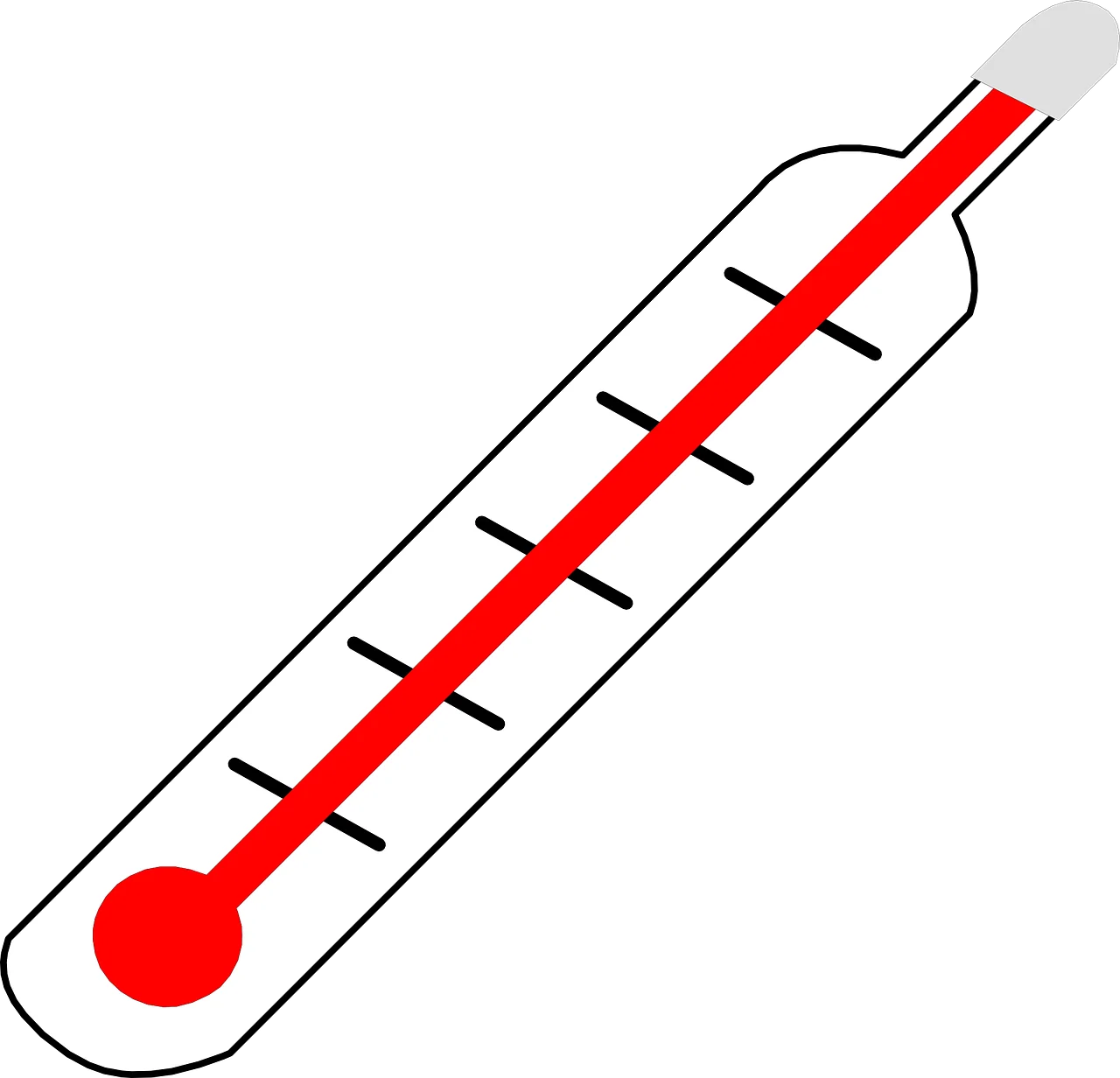 Medical Temperature Measuring Instrument Minimalist Thermometer Clipart Design