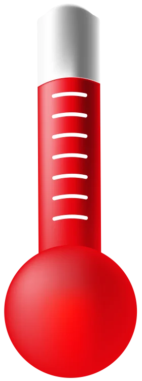 Precision Red Digital Thermometer Clipart with Graduated Measurement Scale