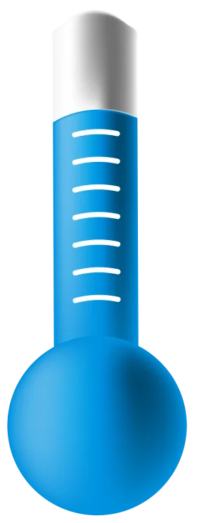 Sleek Blue Medical Thermometer Clipart with Measurement Indicators