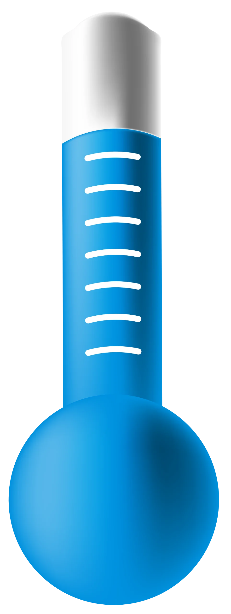 Sleek Blue Medical Thermometer Clipart with Measurement Indicators