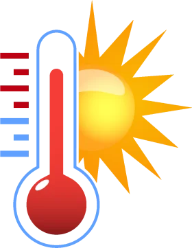 Bright and Cheerful Temperature Measurement Thermometer Clipart Illustration