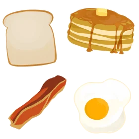 Classic American Breakfast Clipart: Iconic Morning Meal Illustrations