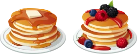 Classic and Fresh Breakfast Pancake Stacks Culinary Clipart Collection