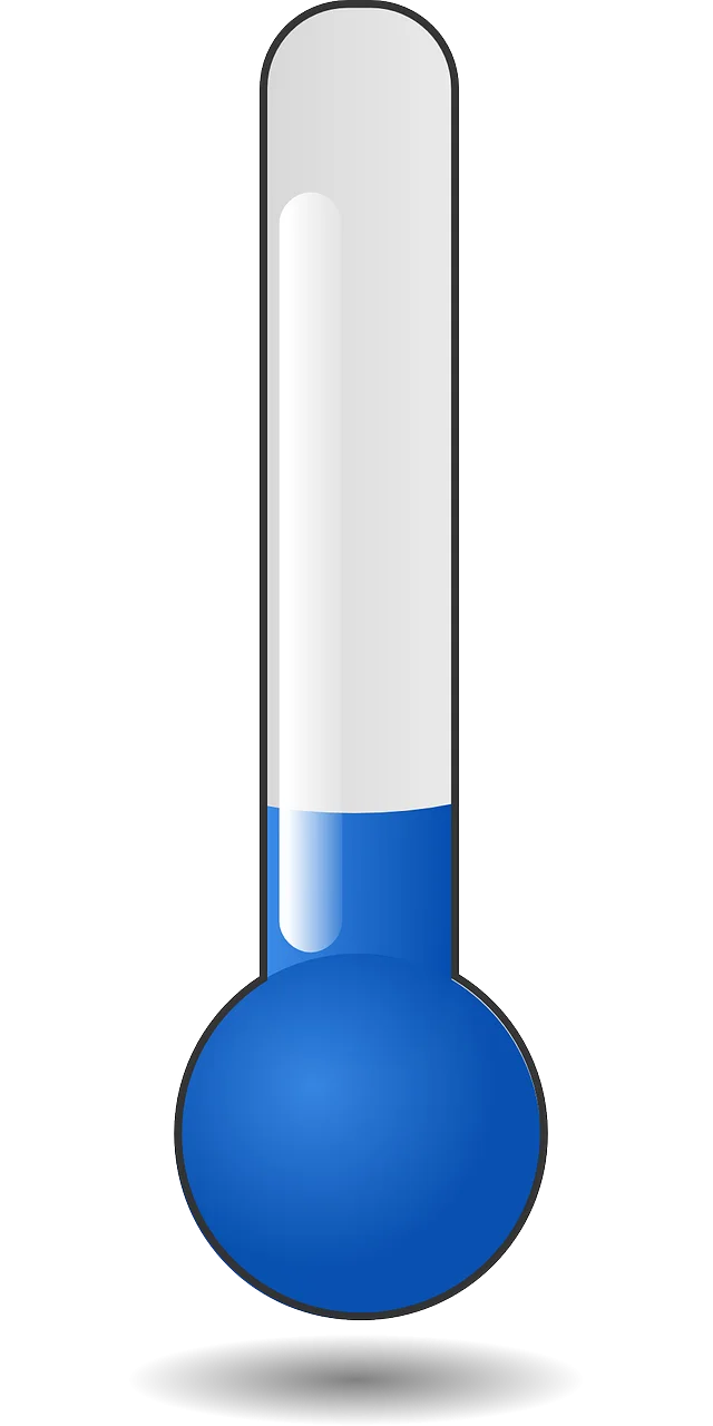 Classic Blue and White Medical Thermometer Clipart Illustration Design