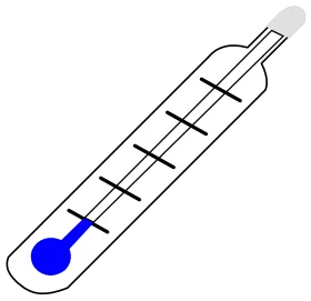 Classic Blue Medical Thermometer Clipart with Linear Scale Design