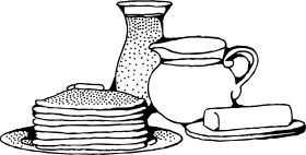 Classic Breakfast Essentials Vintage Monochrome Clipart Illustration