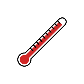 Classic Red and Black Medical Thermometer Clipart Design for Health Tracking