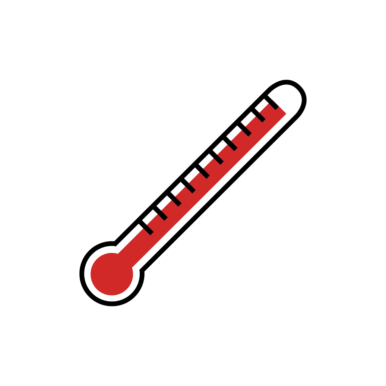 Classic Red and Black Medical Thermometer Clipart Design for Health Tracking