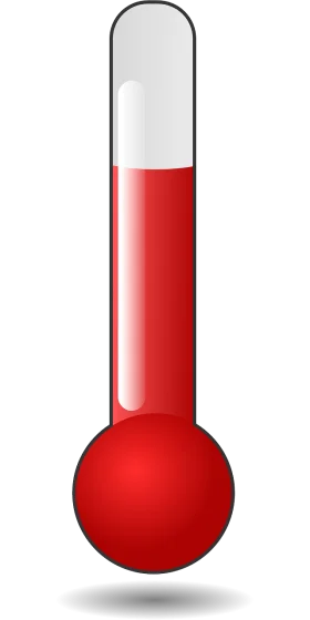 Classic Red Mercury Thermometer Clipart - Temperature Measurement Illustration