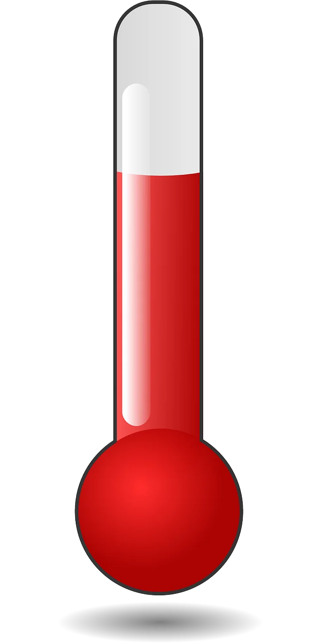 Classic Red Mercury Thermometer Clipart - Temperature Measurement Illustration