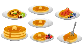 Delightful Breakfast Pancake Clipart Collection with Syrup and Berries