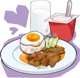 Delightful Morning Breakfast Spread Clipart with Sunny-Side-Up Egg and Sides