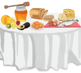 Delightful Morning Feast Clipart: A Colorful Spread of Breakfast Delicacies