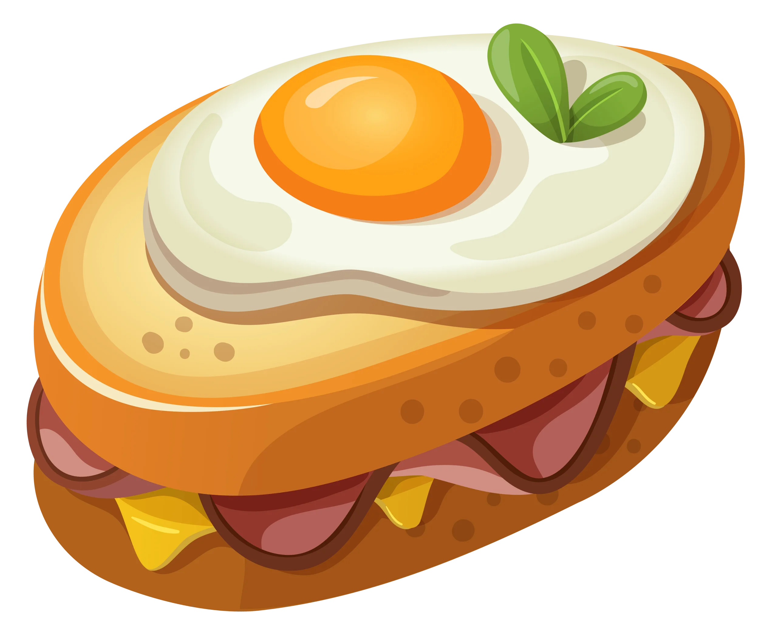 Delightful Sunny-Side Up Egg Sandwich Clipart with Gourmet Ingredients