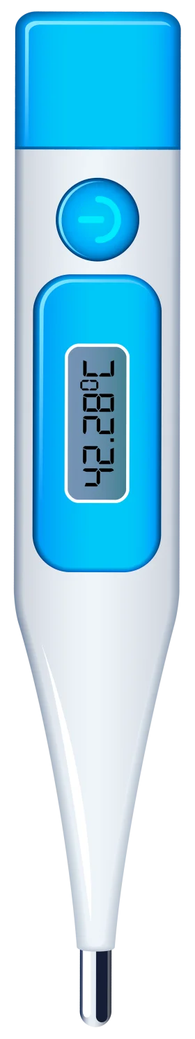 Digital Medical Thermometer Clipart with Blue and White Color Scheme