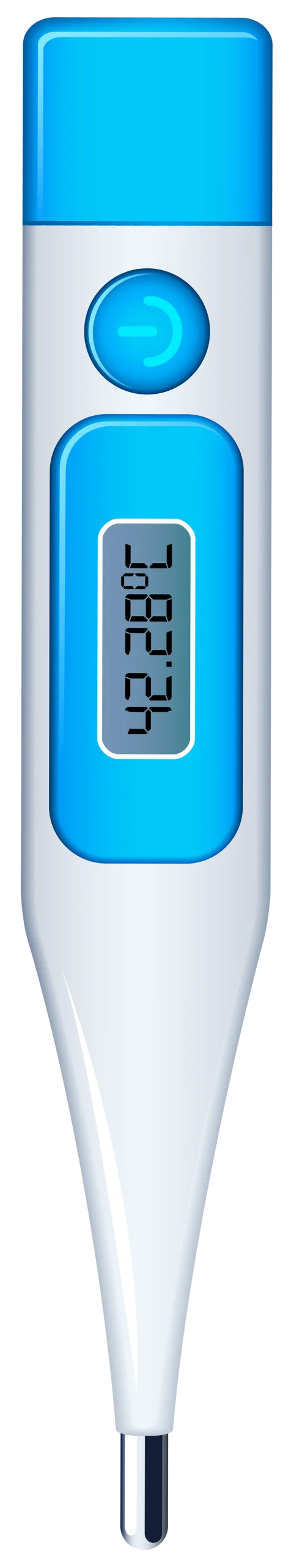 Digital Medical Thermometer Clipart with Blue and White Color Scheme