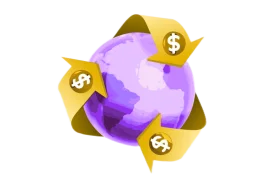 Global Financial Circulation: Money Flow Interconnected World Clipart Design