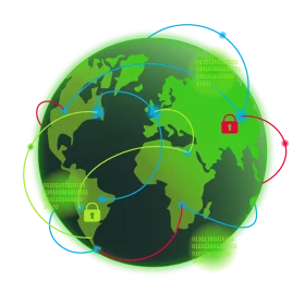 Global Network Security Interconnected Earth Protocols Transparent Clipart Illustration