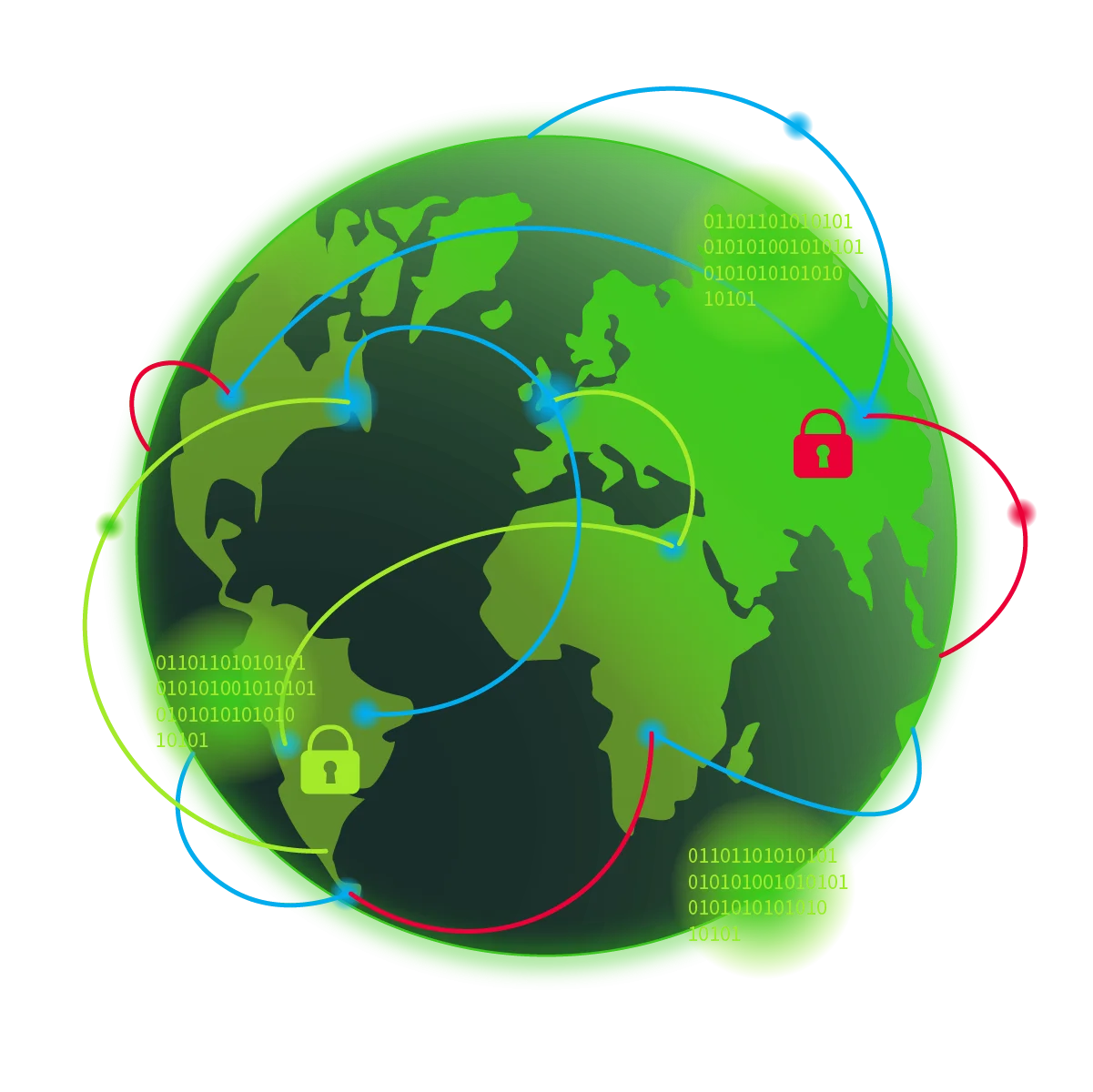 Global Network Security Interconnected Earth Protocols Transparent Clipart Illustration