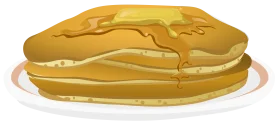 Golden Buttermilk Pancake Stack with Dripping Maple Syrup Breakfast Clipart Illustration