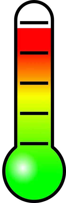 Gradient Color Temperature Scale Thermometer Clipart Visualization