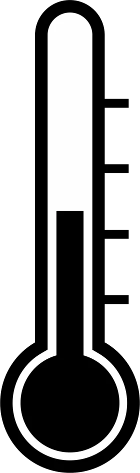 Minimalist Black and White Thermometer Clipart Design for Temperature Display