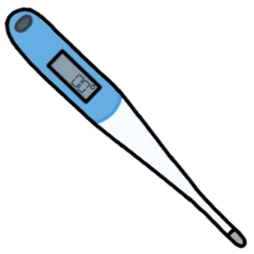 Modern Digital Medical Thermometer Clipart with Clear LCD Display