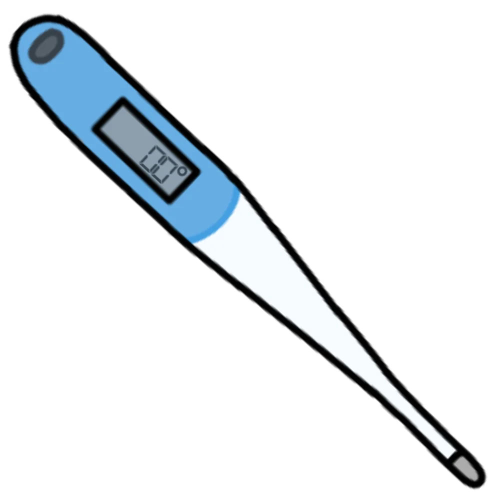 Modern Digital Medical Thermometer Clipart with Clear LCD Display