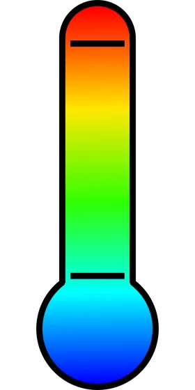 Rainbow Spectrum Thermometer Clipart with Gradient Color Temperature Visualization
