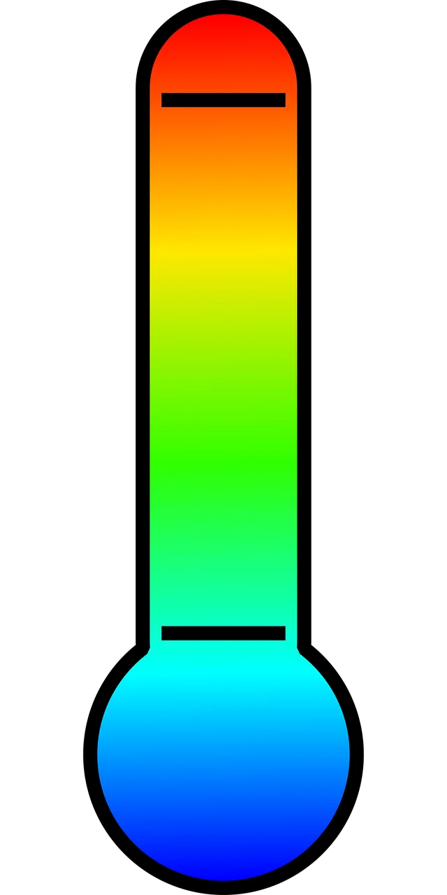 Rainbow Spectrum Thermometer Clipart with Gradient Color Temperature Visualization