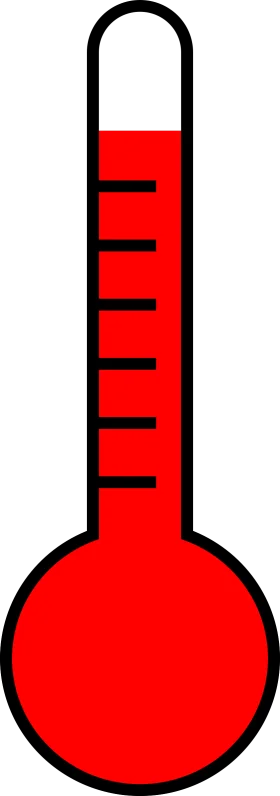 Red Analog Thermometer Clipart Showing Temperature Measurement Scale