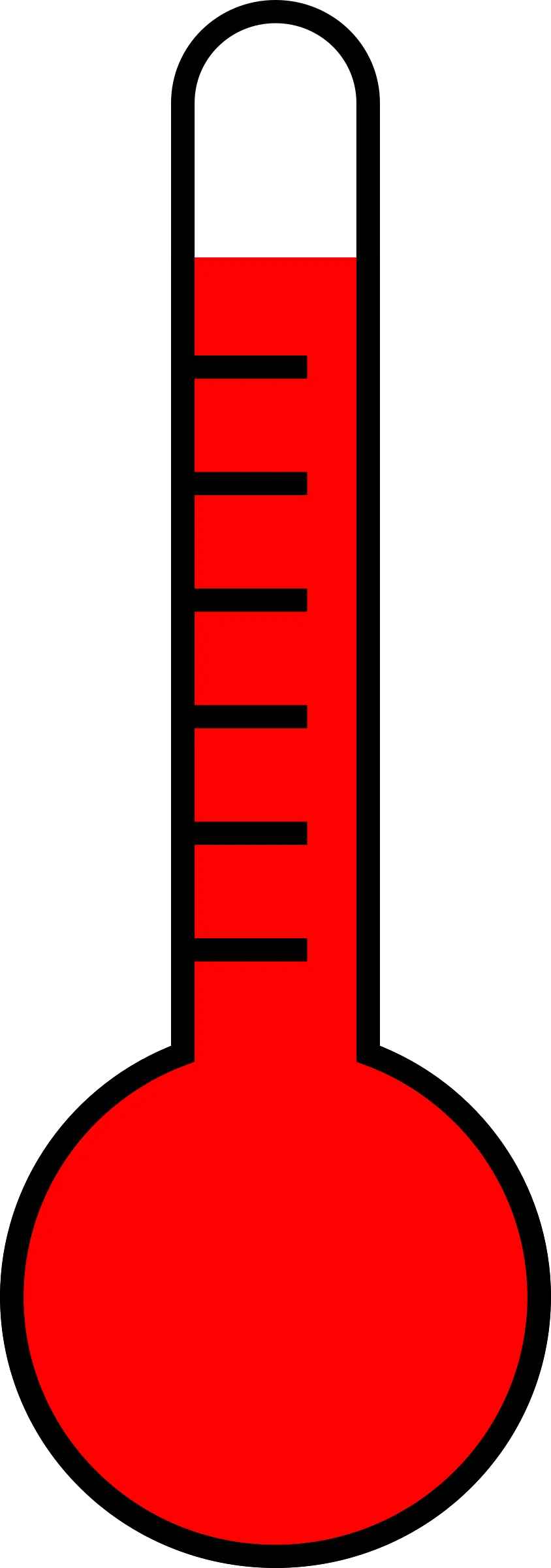 Red Analog Thermometer Clipart Showing Temperature Measurement Scale