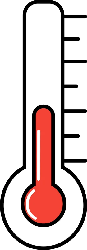 Simple Red and White Medical Thermometer Clipart Design for Health Tracking
