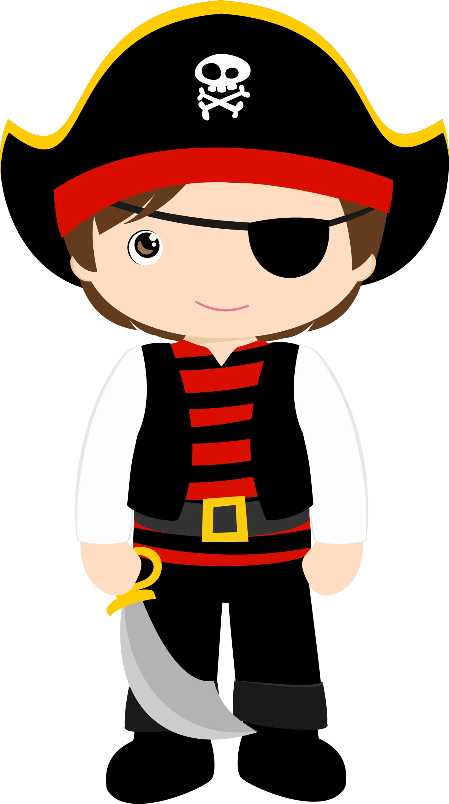 Adorable Cartoon Pirate Character Clipart - Young Buccanneer Adventure Design