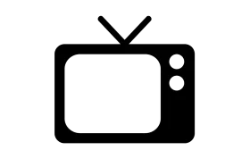 Classic Television Icon Minimalist Black and White Clipart Design