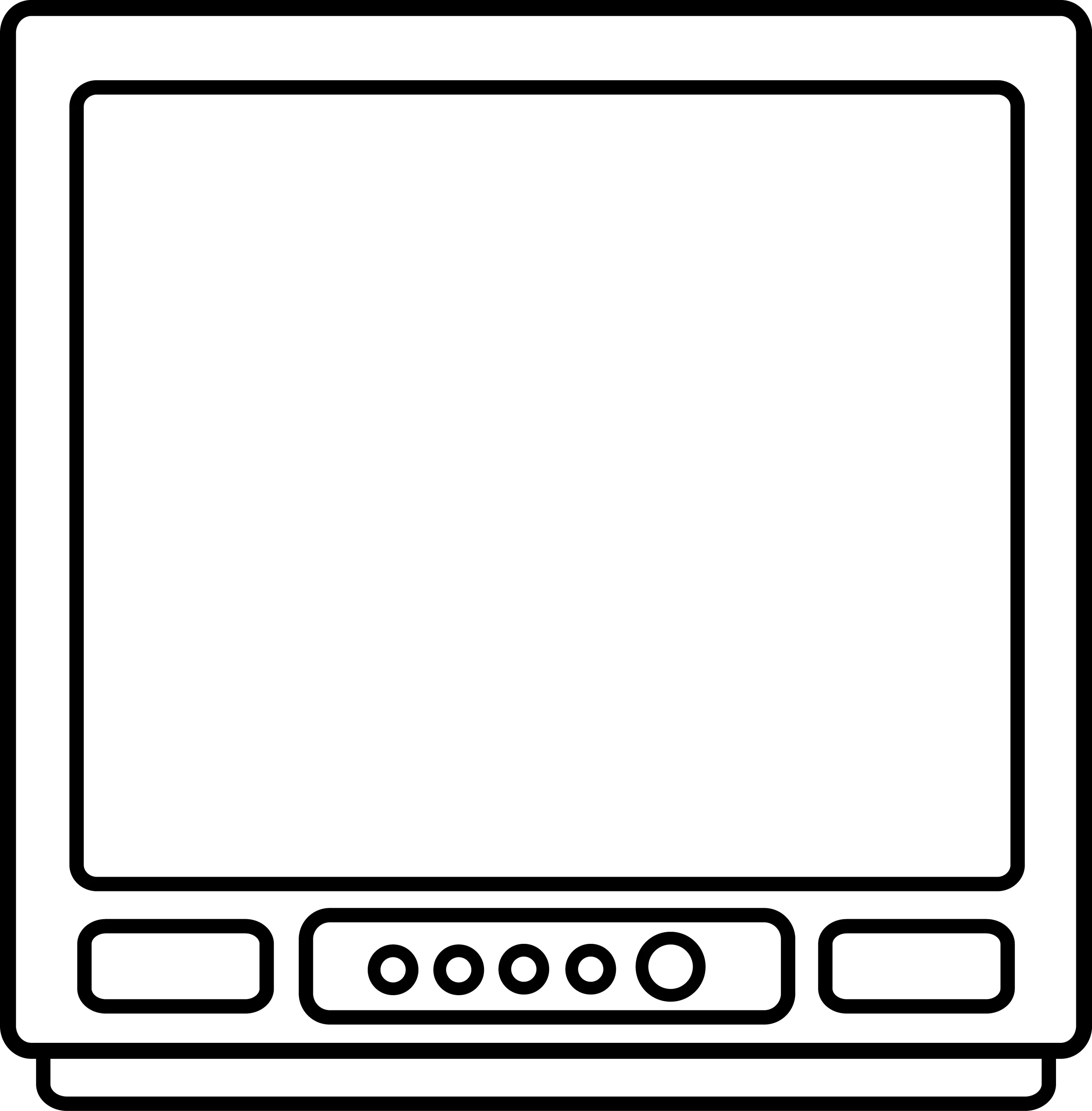 Minimalist Television Screen Outline Clipart - Simple Retro Design Sketch