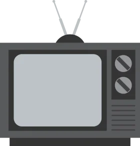 Retro Analog Television Clipart: Nostalgic Monochrome Electronic Device Illustration