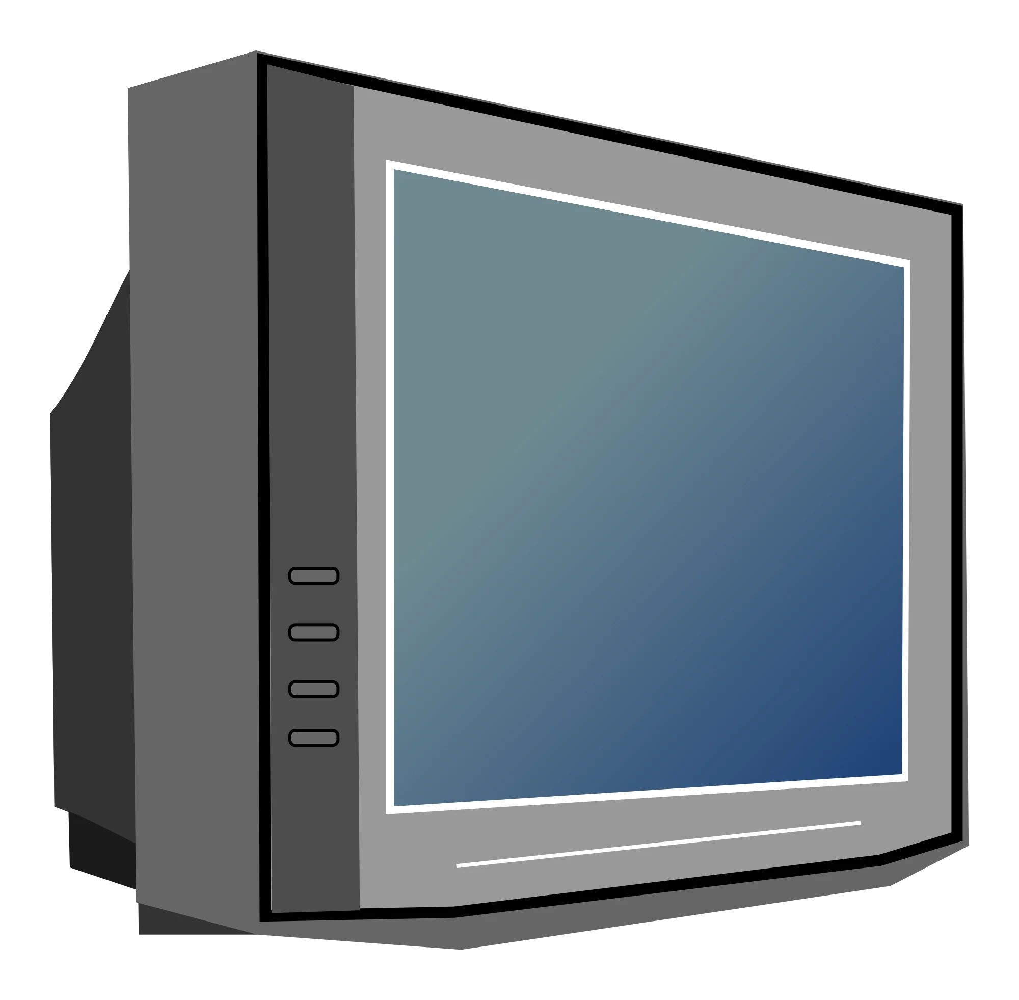 Retro Television Clipart Illustration of Classic CRT Monitor Design