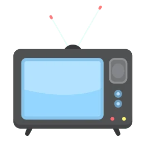 Retro Television Clipart: Nostalgic Cartoon Style Vintage TV Illustration